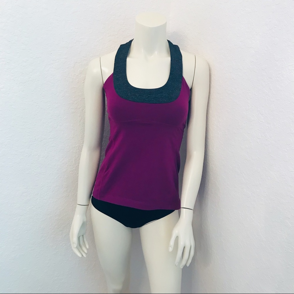 Lululemon Scoop Neck tank top in purple and gray
